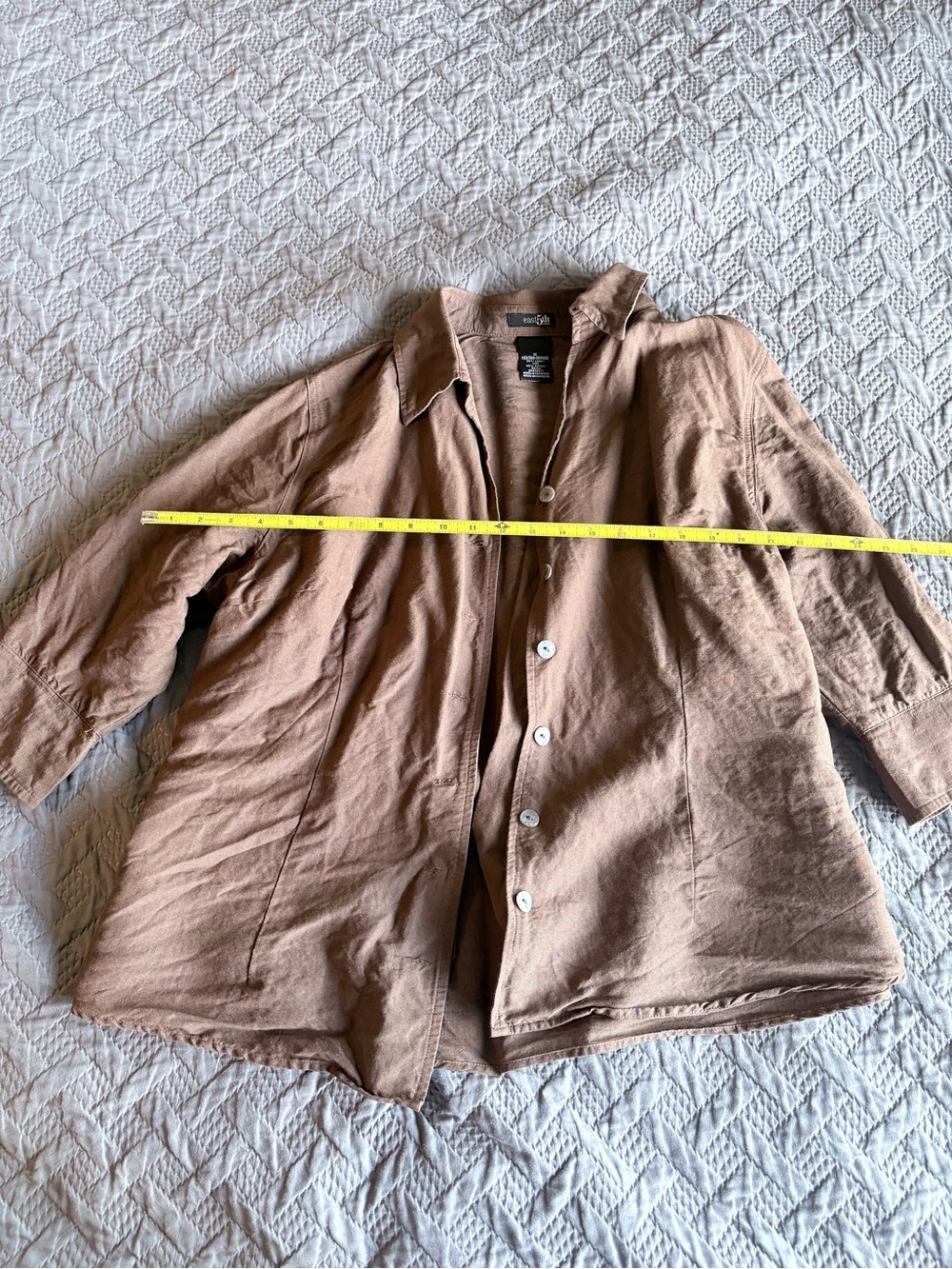 East 5th Relaxed Button-Front Shirt Jacket in Brown